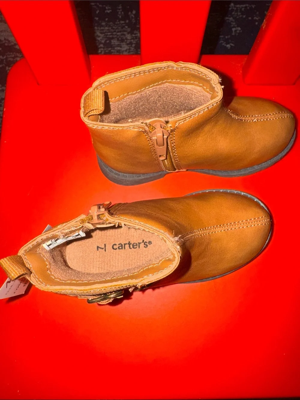 Carter's Brown Toddler Ankle Boots with Side Zipper